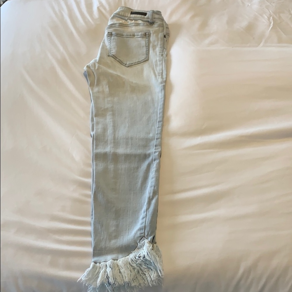 Frayed bottom jeans